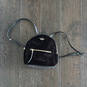 Kate Spade Black Velvet Backpack